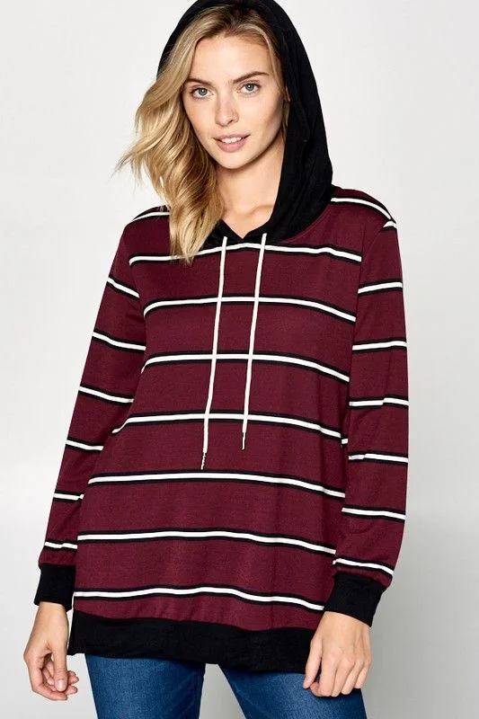 Burgundy Stripe Cardigan