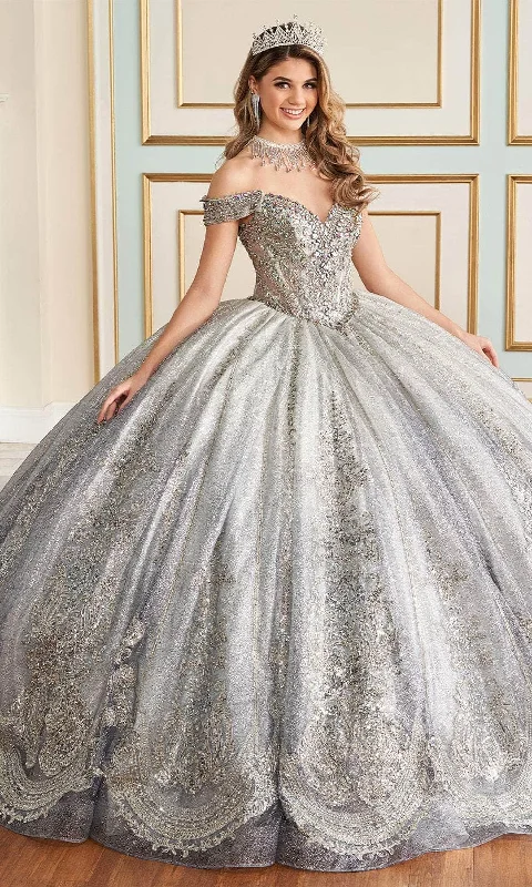 Princesa by Ariana Vara PR30173 - Glitter Tulle with Cathedral Train Quinceañera Gown