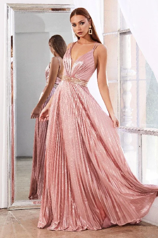 Cinderella Divine CW230 Long Metallic Prom Dress