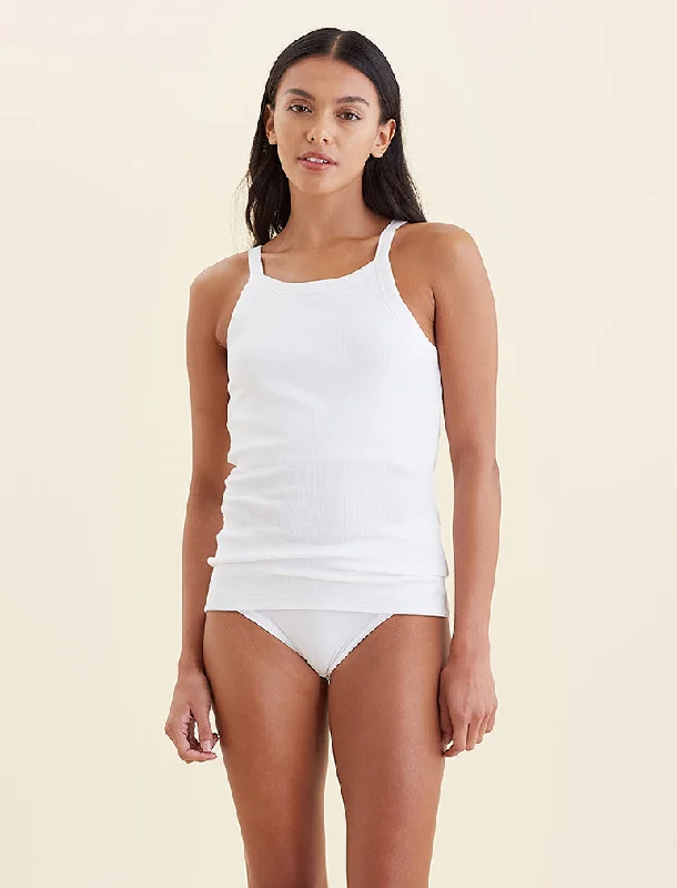 Milla High Neck Rib Shelf Bra Tank