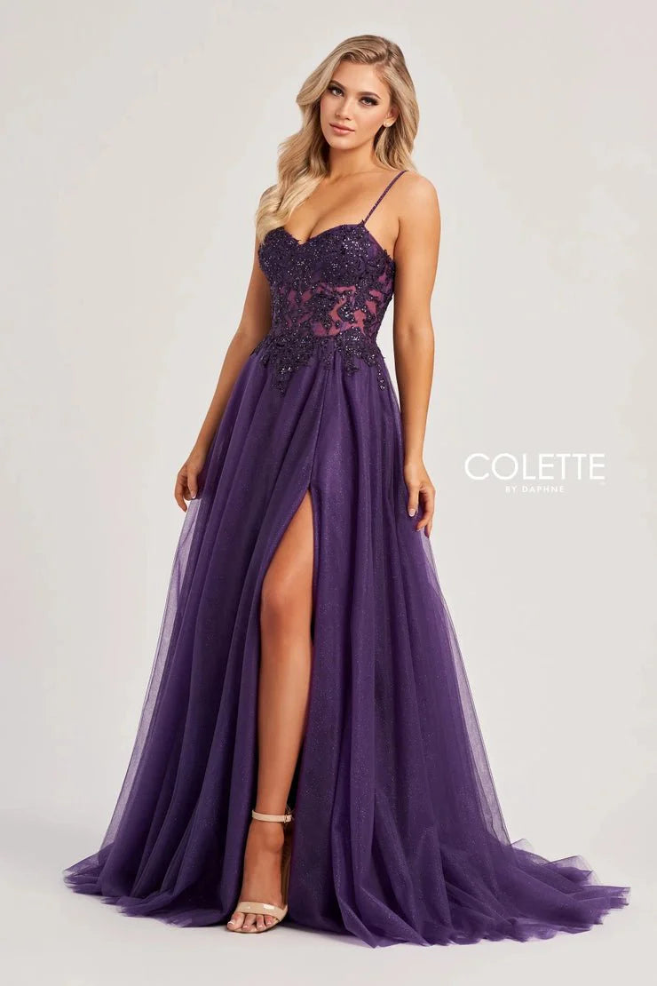 Colette By Daphne CL8280 - Spaghetti Strap Tulle Gown