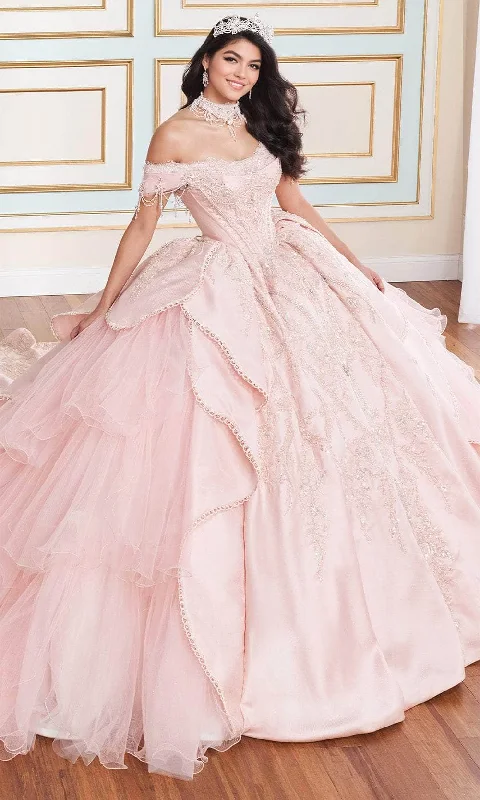 Princesa by Ariana Vara PR70102 - Stone Accented Off-Shoulder Ball Gown