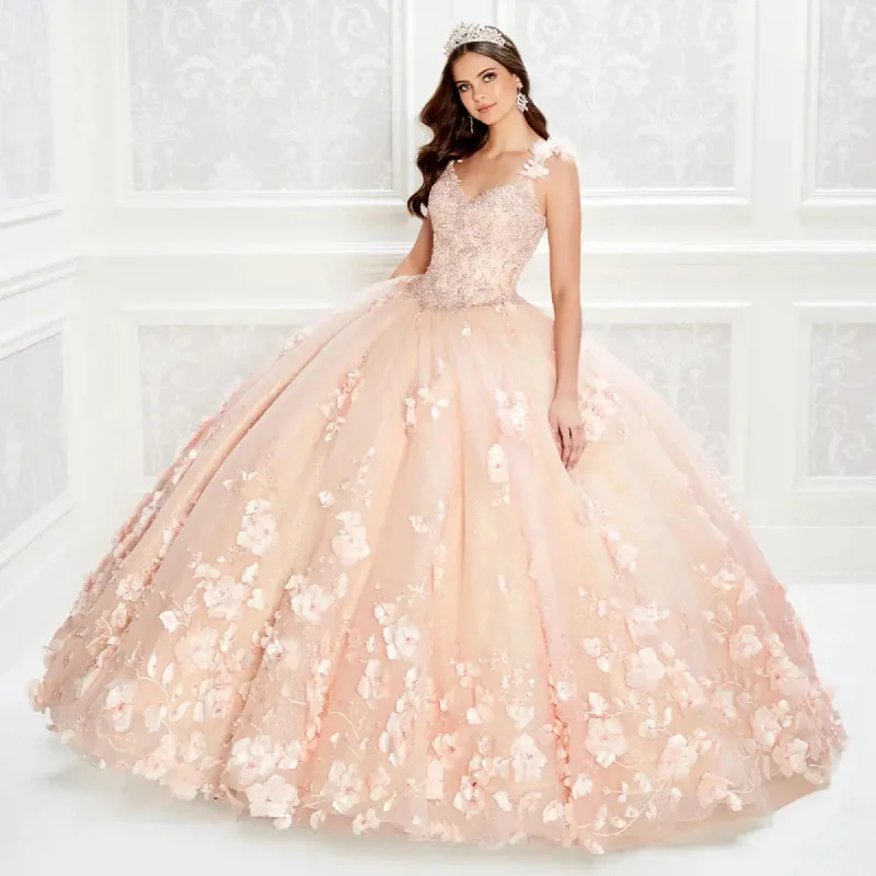 Princesa by Ariana Vara PR22021NL - Floral Applique Ballgown