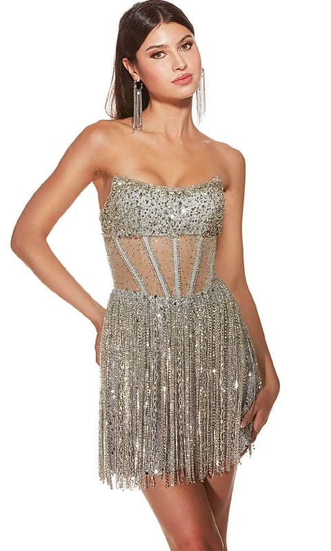 Alyce Paris 4941 - Embellished Strapless Cocktail Dress