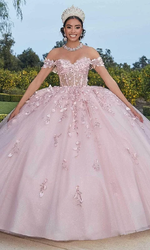 Mori Lee 60181 - Sheer Bodice Floral Appliqued Ballgown