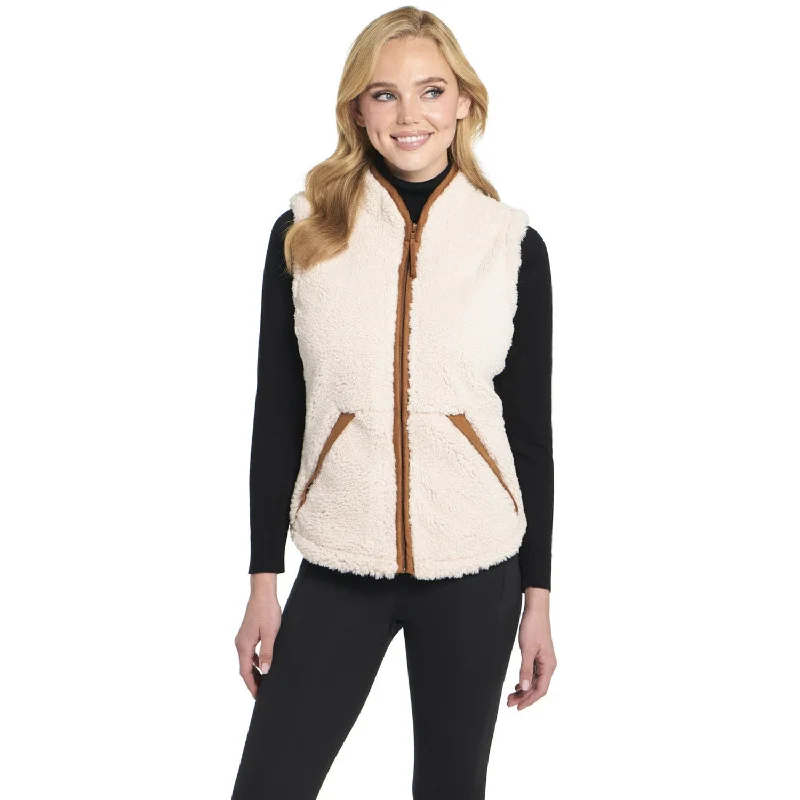 Cripple Creek Womens Zip Front Aria Ivory Faux Shearling Faux Fur Vest