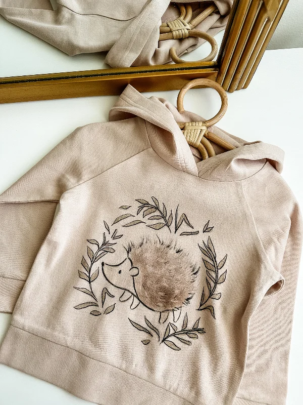 Organic Printed Raglan Hoodie, Prickles