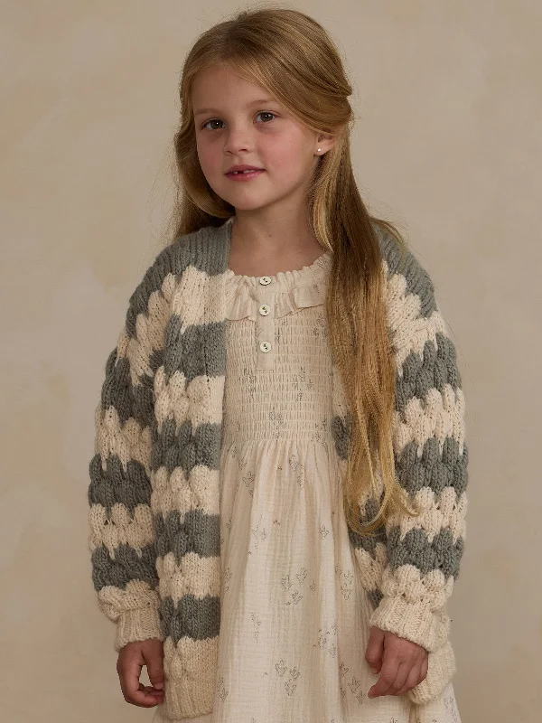 Rylee & Cru Bubble Knit Cardigan, Laurel Stripe