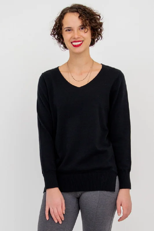 Tiff Sweater, Black, Cotton