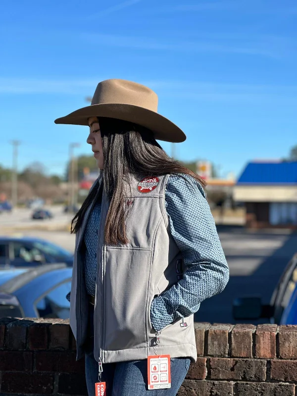 Cinch Womens Grey Serape Logo Vest, Concealed Carry Pocket