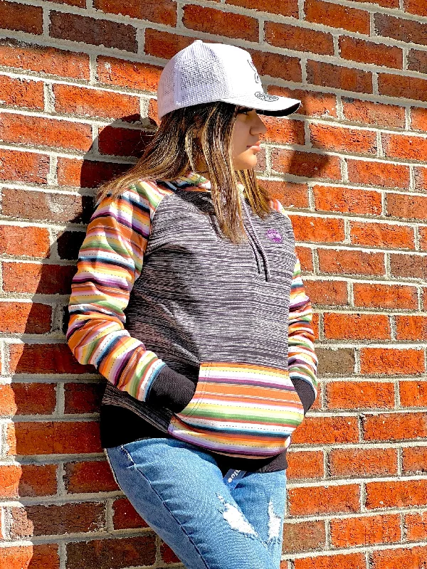 Hooey Womens Hoodie Catalina w/ Multi Colored Sleeve