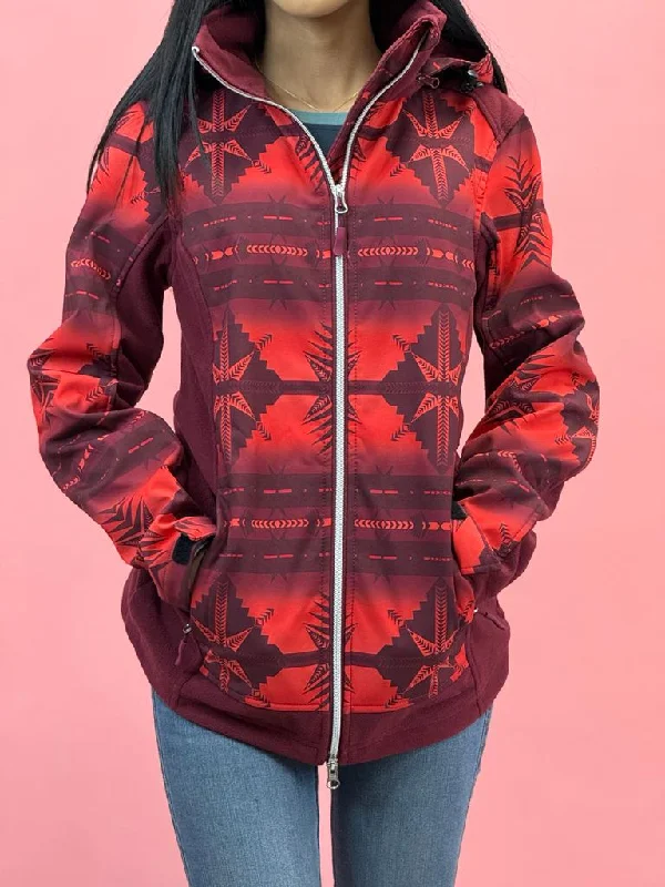 Womens Panhandle Printed Aztec Softshell Jacket Fuchsia