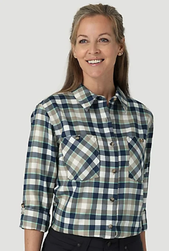 Women's Wrangler Riggs Flannel Button Down Shirt #112317244X