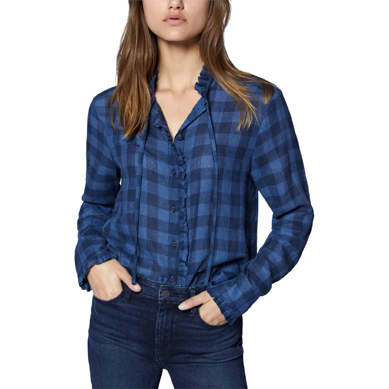 Sanctuary Clothing Womens Tie-Neck Button Up Shirt