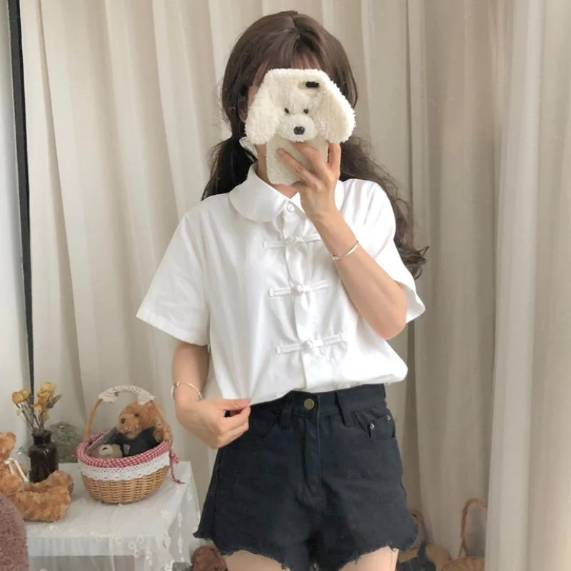 Women's Harajuku Frogs Peter Pan Collar Shirts