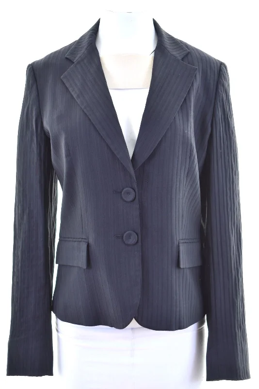 MAX & CO. Womens 2 Button Blazer Jacket UK 12 Medium Black Striped