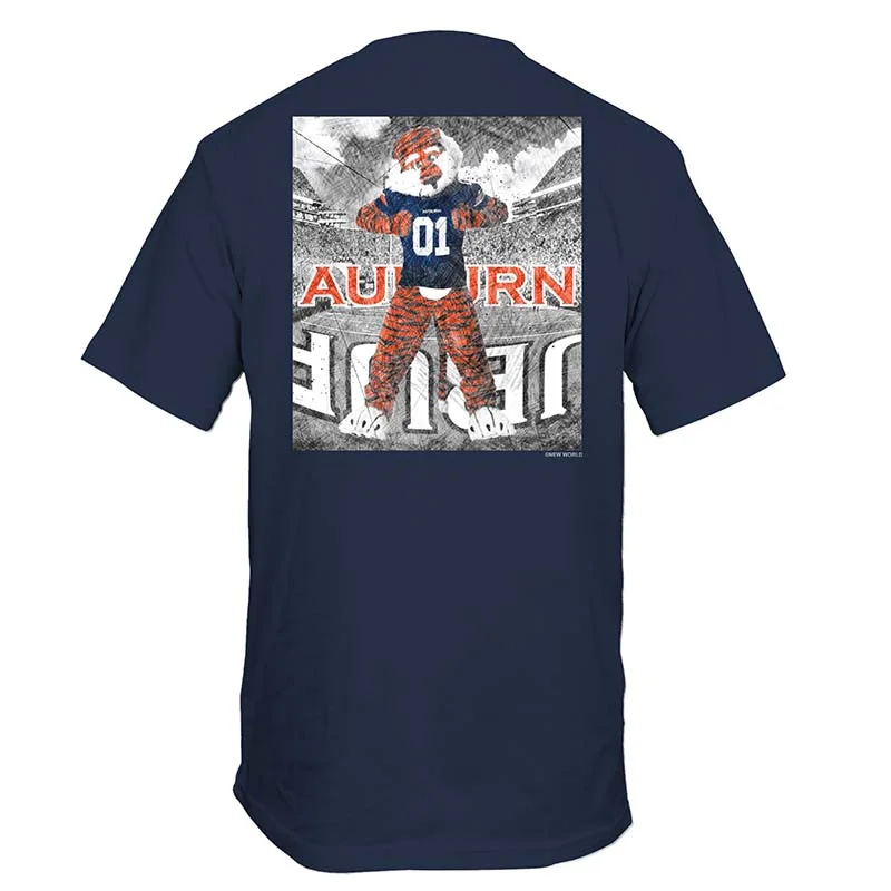 Auburn Drawn Field Mascot Short Sleeve T-Shirt