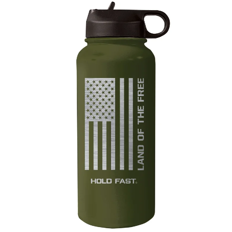 HOLD FAST 32oz Stainless Steel Bottle Land Of The Free