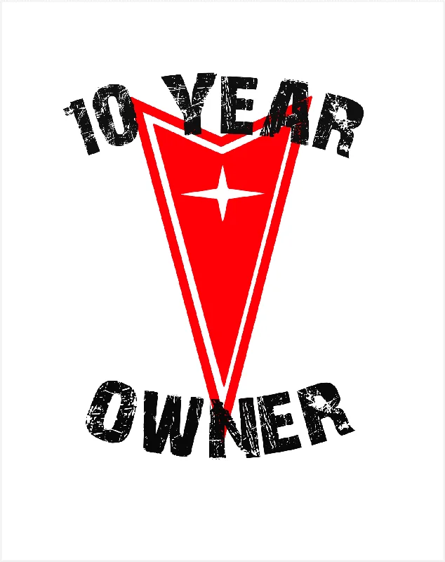 Pontiac 1970's 10 Year ANNIVERSARY OWNER T-Shirt