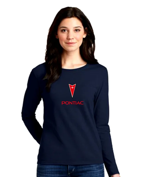 Pontiac 70's Ladies' 5.3 oz. Gildan Heavy Cotton Missy Fit Long-Sleeve T-Shirt