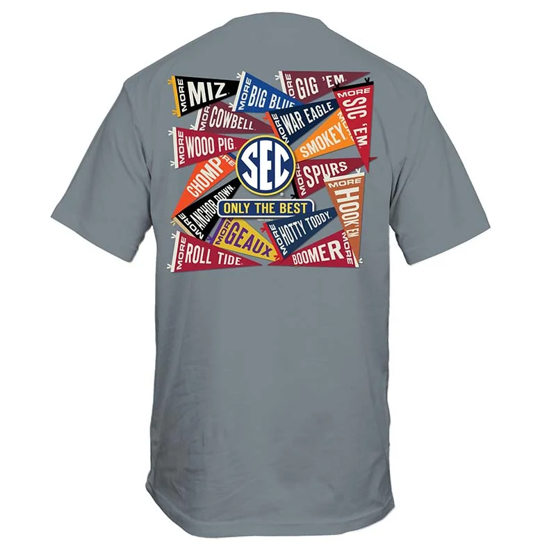 SEC Scattered Pennants Short Sleeve T-Shirt