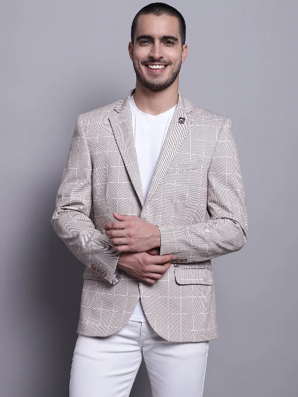 Men Beige Casual Blazer