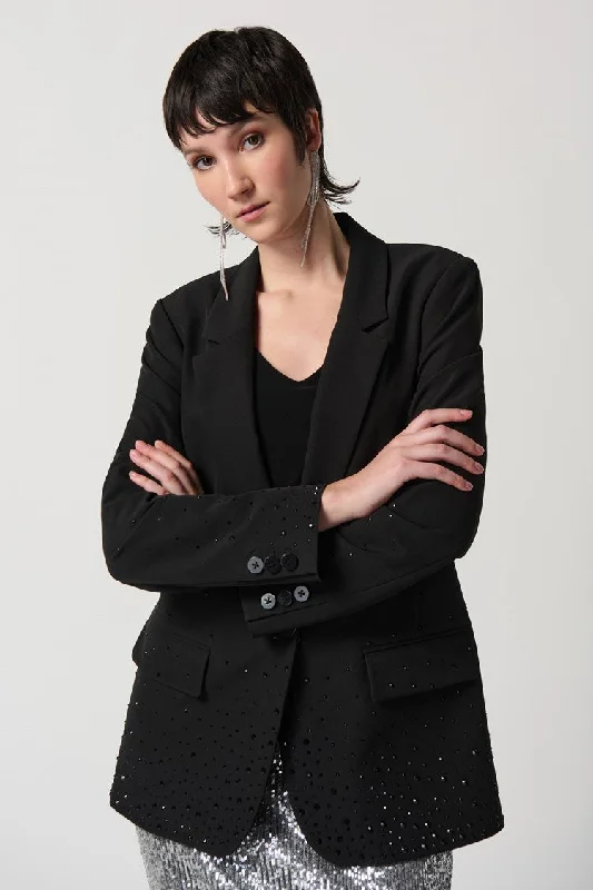 Joseph Ribkoff Woven Blazer With Iron-On Embellishment