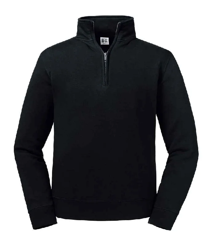 Russell Authentic Zip Neck Sweatshirt | Black