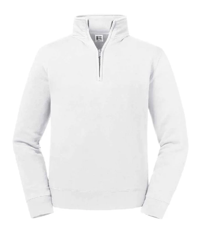 Russell Authentic Zip Neck Sweatshirt | White