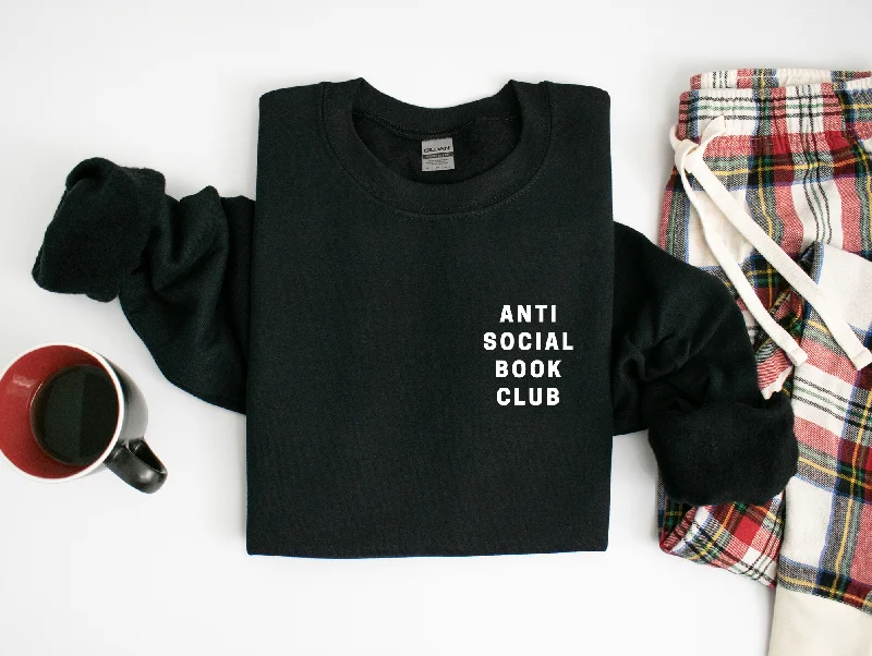 anti social book club embroidered sweatshirt