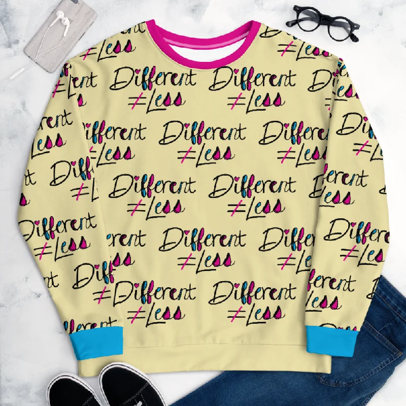 Different Does Not Equal Less (As Seen on Netflix's Raising Dion) Pattern Unisex Sweatshirt