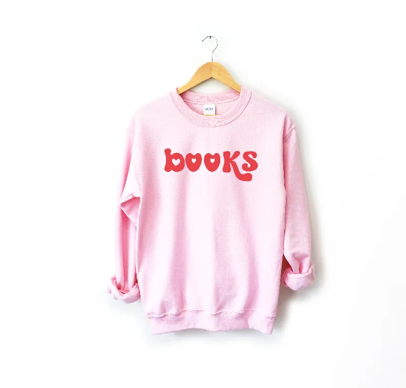 heart books sweatshirt