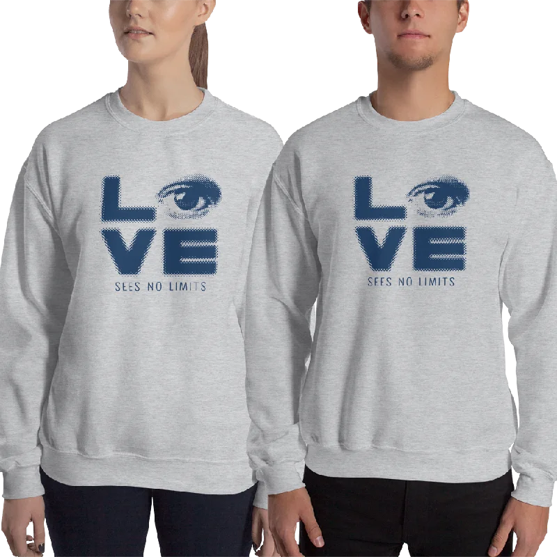 Love Sees No Limits (Halftone Stacked Design, Sweatshirt)