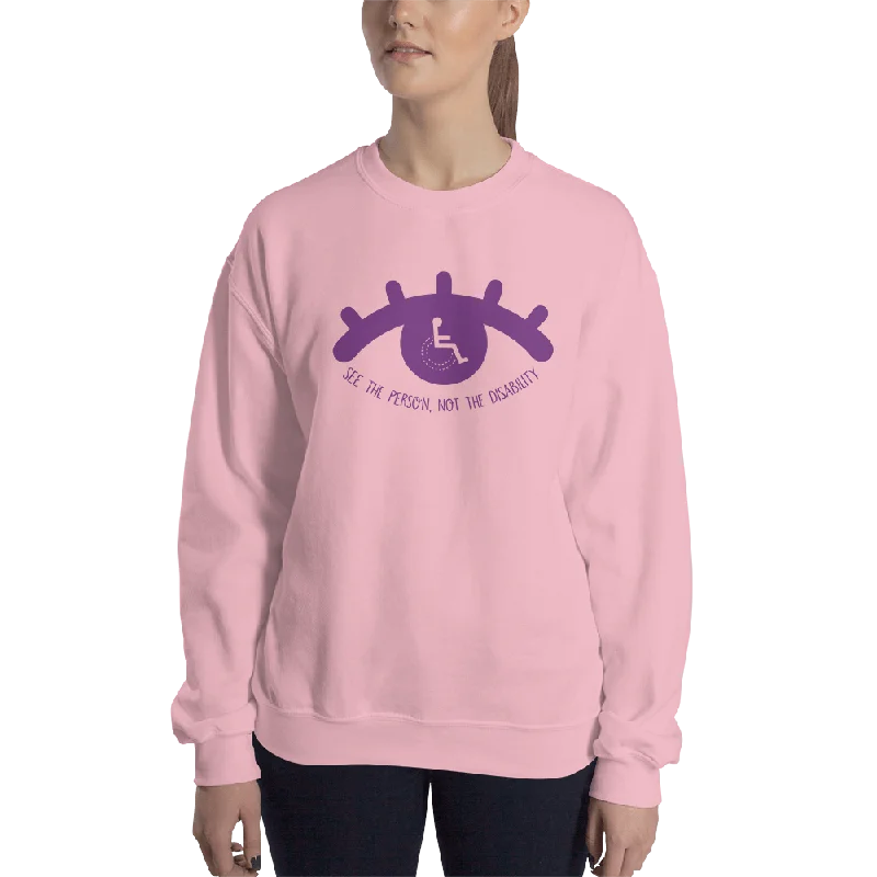 See the Person, Not the Disability (Eyelash Design) Sweatshirt Light Colors