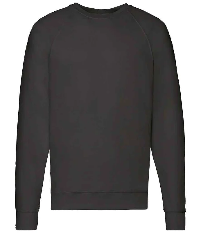 Fruit of the Loom Lightweight Raglan Sweatshirt | Black