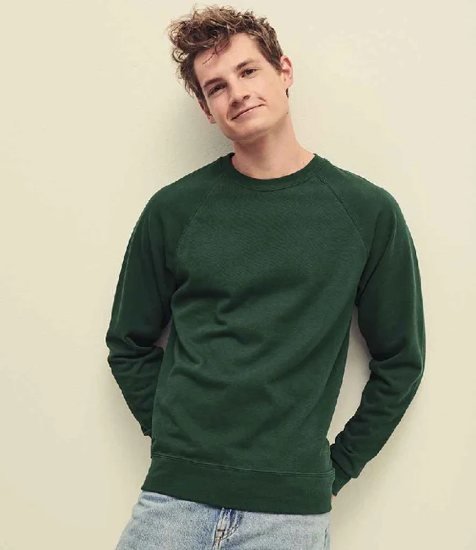 Fruit of the Loom Lightweight Raglan Sweatshirt | Bottle Green