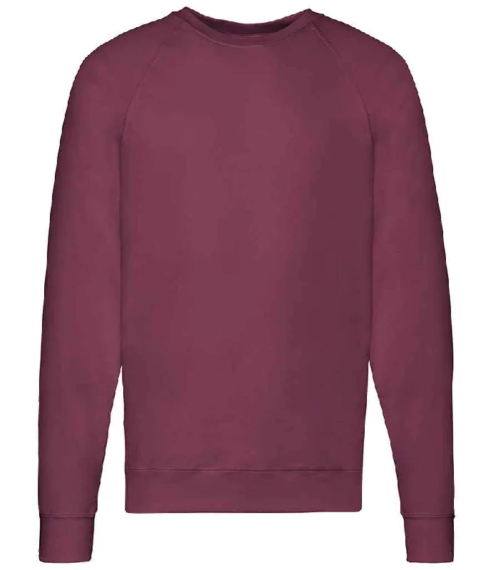 Fruit of the Loom Lightweight Raglan Sweatshirt | Burgundy