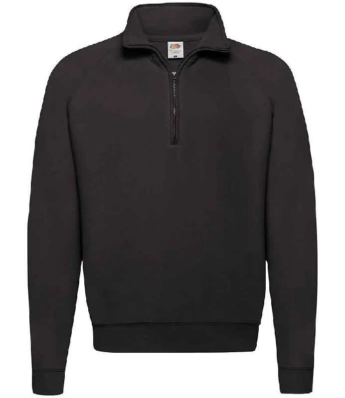 Fruit of the Loom Classic Zip Neck Sweatshirt | Black