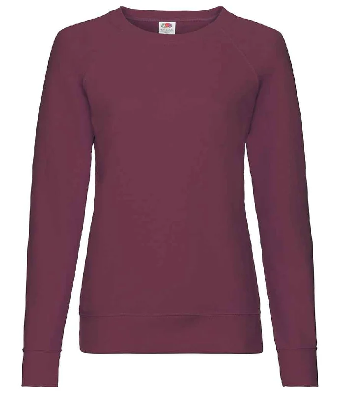 Fruit of the Loom Lady Fit Lightweight Raglan Sweatshirt | Burgundy