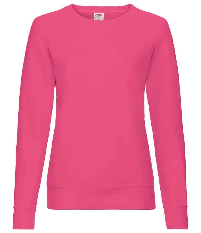 Fruit of the Loom Lady Fit Lightweight Raglan Sweatshirt | Fuchsia