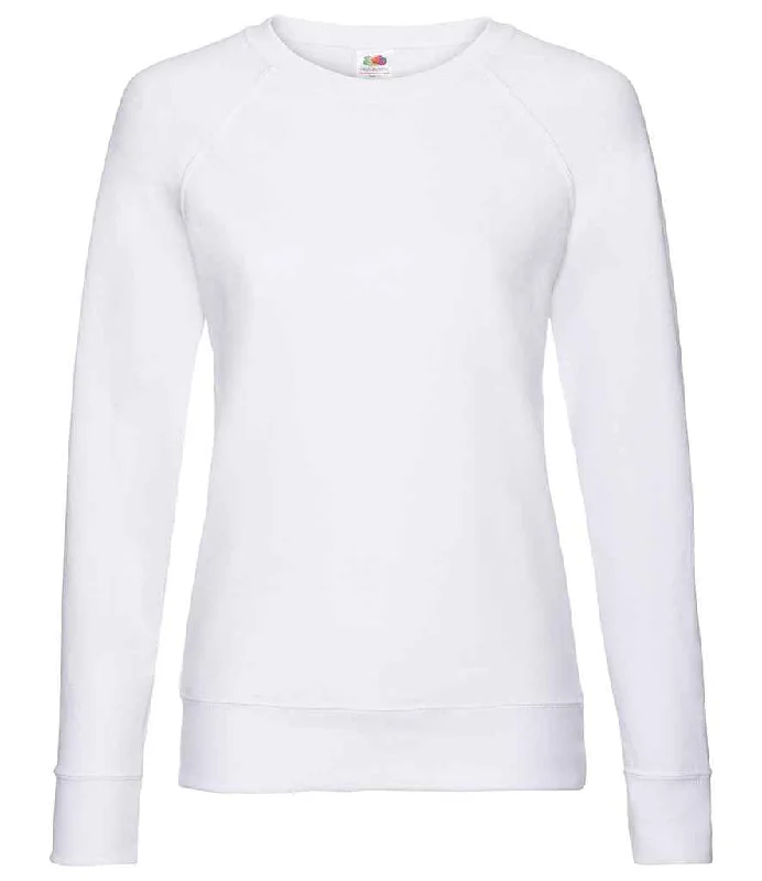 Fruit of the Loom Lady Fit Lightweight Raglan Sweatshirt | White