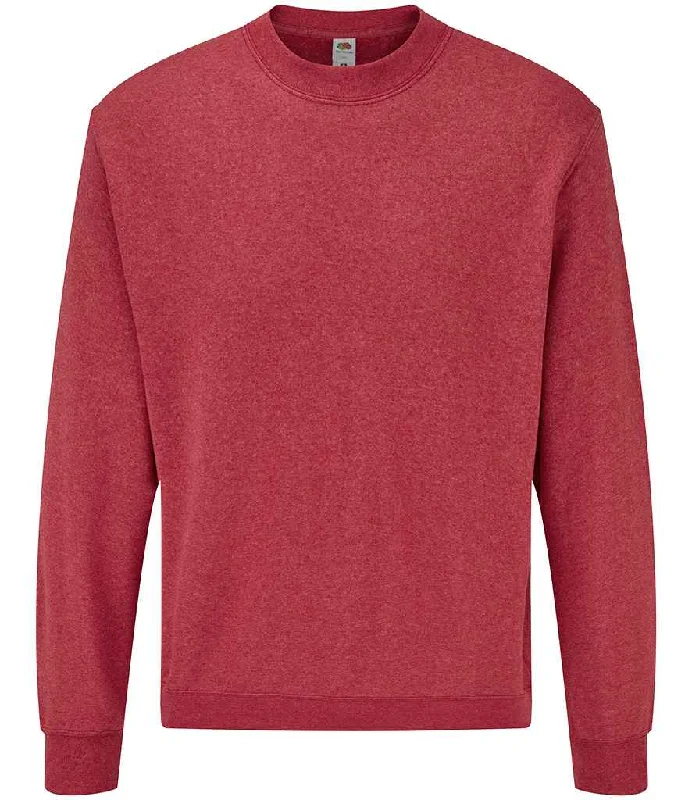 Fruit of the Loom Classic Drop Shoulder Sweatshirt | Heather Red