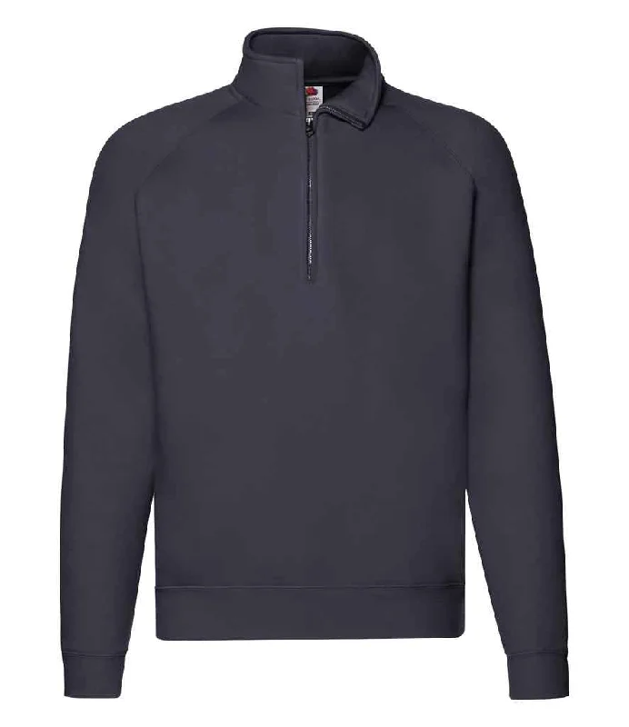 Fruit of the Loom Premium Zip Neck Sweatshirt | Deep Navy