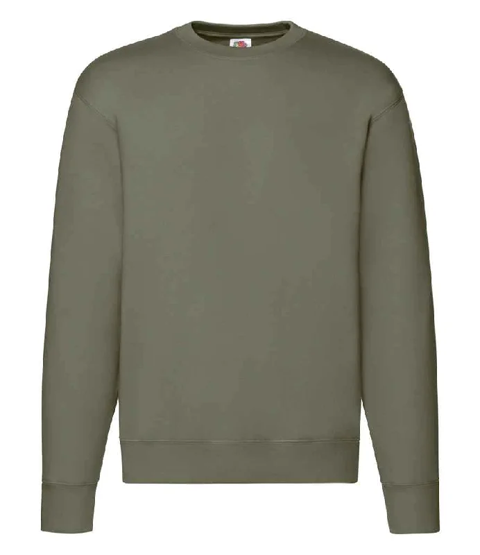 Fruit of the Loom Premium Drop Shoulder Sweatshirt | Classic Olive