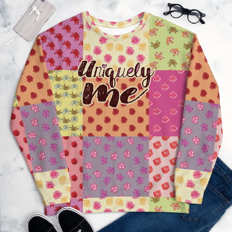 Uniquely Me Floral Pattern Unisex Sweatshirt