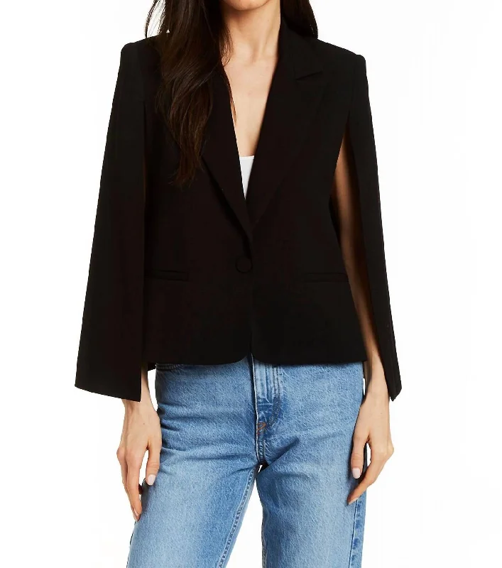 Effie Blazer Cape In Black