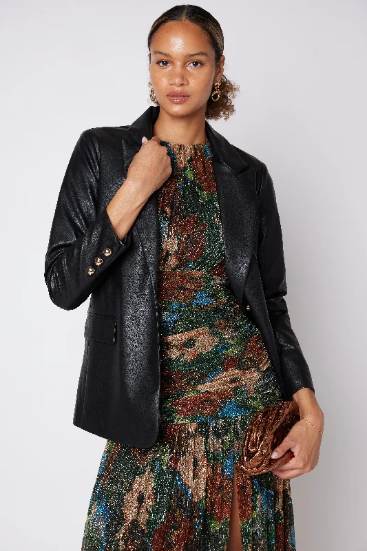 Kasey Faux Leather Boyfriend Blazer