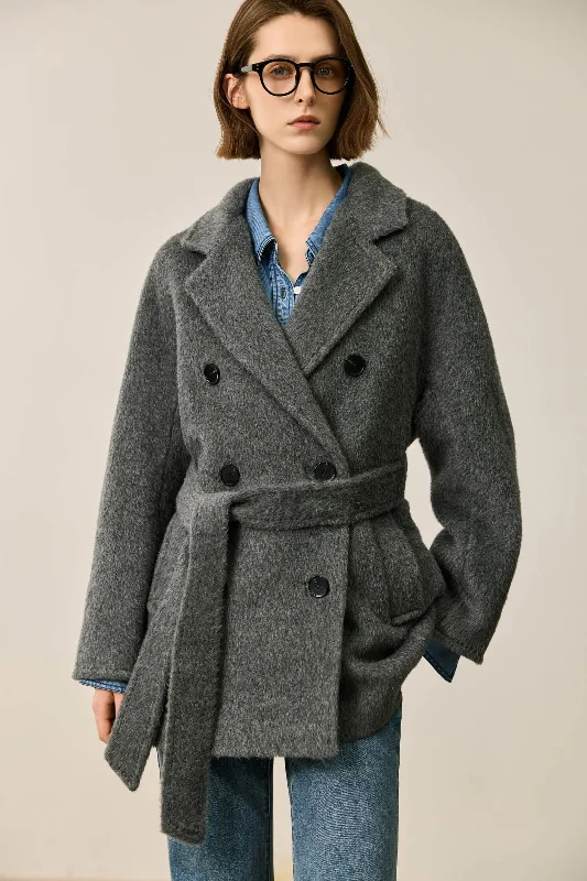 LILY Textured Oversized Blazer-Style Wool Coat