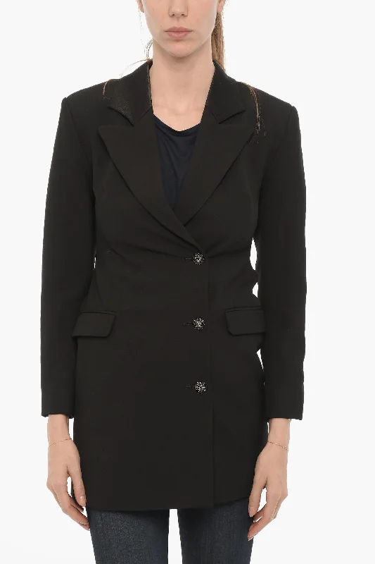 AllSaints Double Breasted ERYKAH Blazer with Flap Pockets and Jewels B