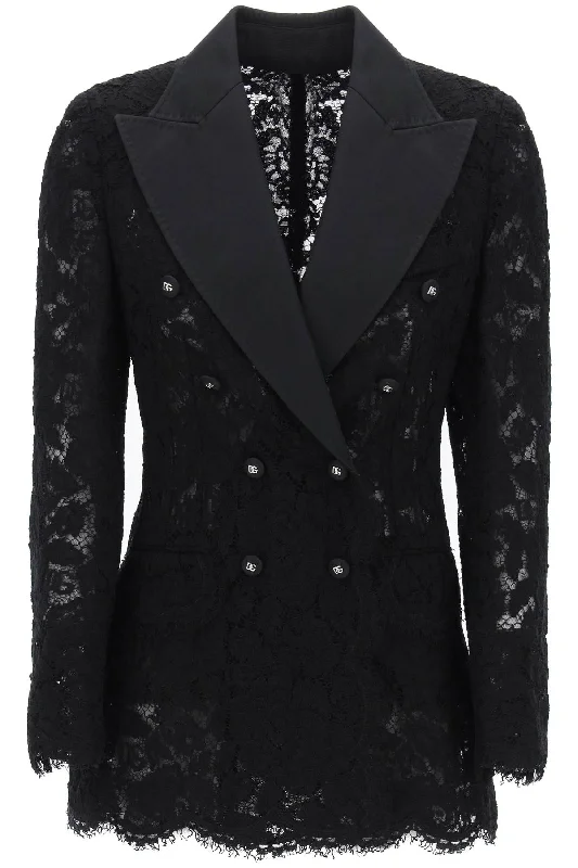 Dolce & Gabbana Women's Turlington Double-Breasted Lace Blazer